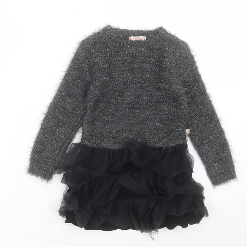 Billieblush Girls Grey Acrylic Jumper Dress Size 3XL Round Neck Pullover