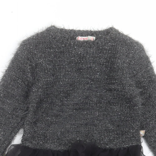Billieblush Girls Grey Acrylic Jumper Dress Size 3XL Round Neck Pullover