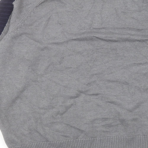 AriZona Womens Grey Boat Neck Geometric Cotton Pullover Jumper Size 22