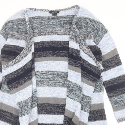 ESMARA Womens Blue V-Neck Striped Cotton Cardigan Jumper Size M
