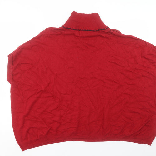 NEXT Womens Red High Neck Acrylic Pullover Jumper Size M