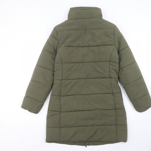 Marks and Spencer Womens Green Puffer Jacket Coat Size 10 Zip