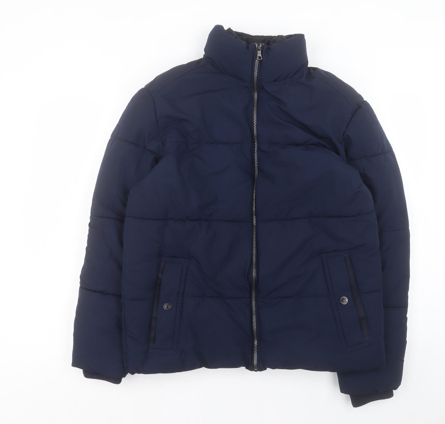 Marks and Spencer Mens Blue Puffer Jacket Coat Size M Zip