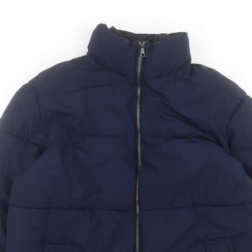 Marks and Spencer Mens Blue Puffer Jacket Coat Size M Zip