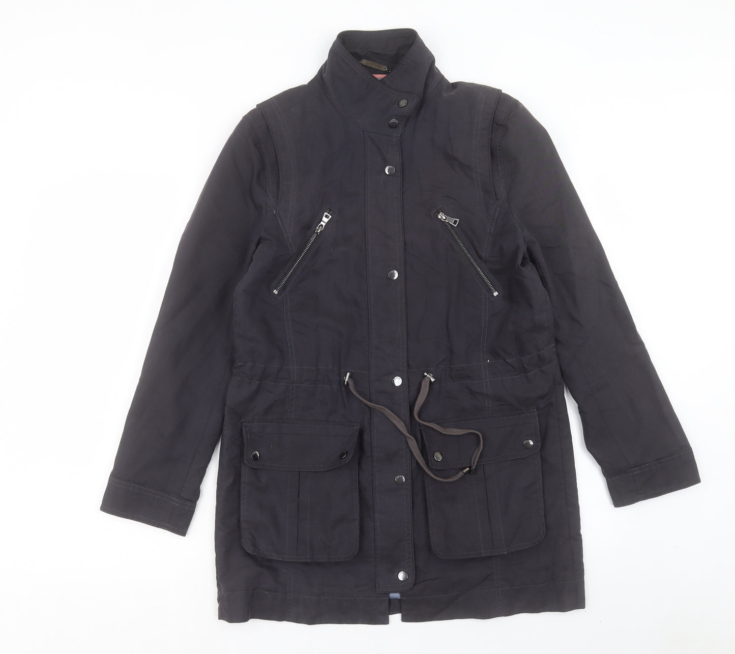 Marks and Spencer Womens Blue Jacket Coat Size 10 Zip