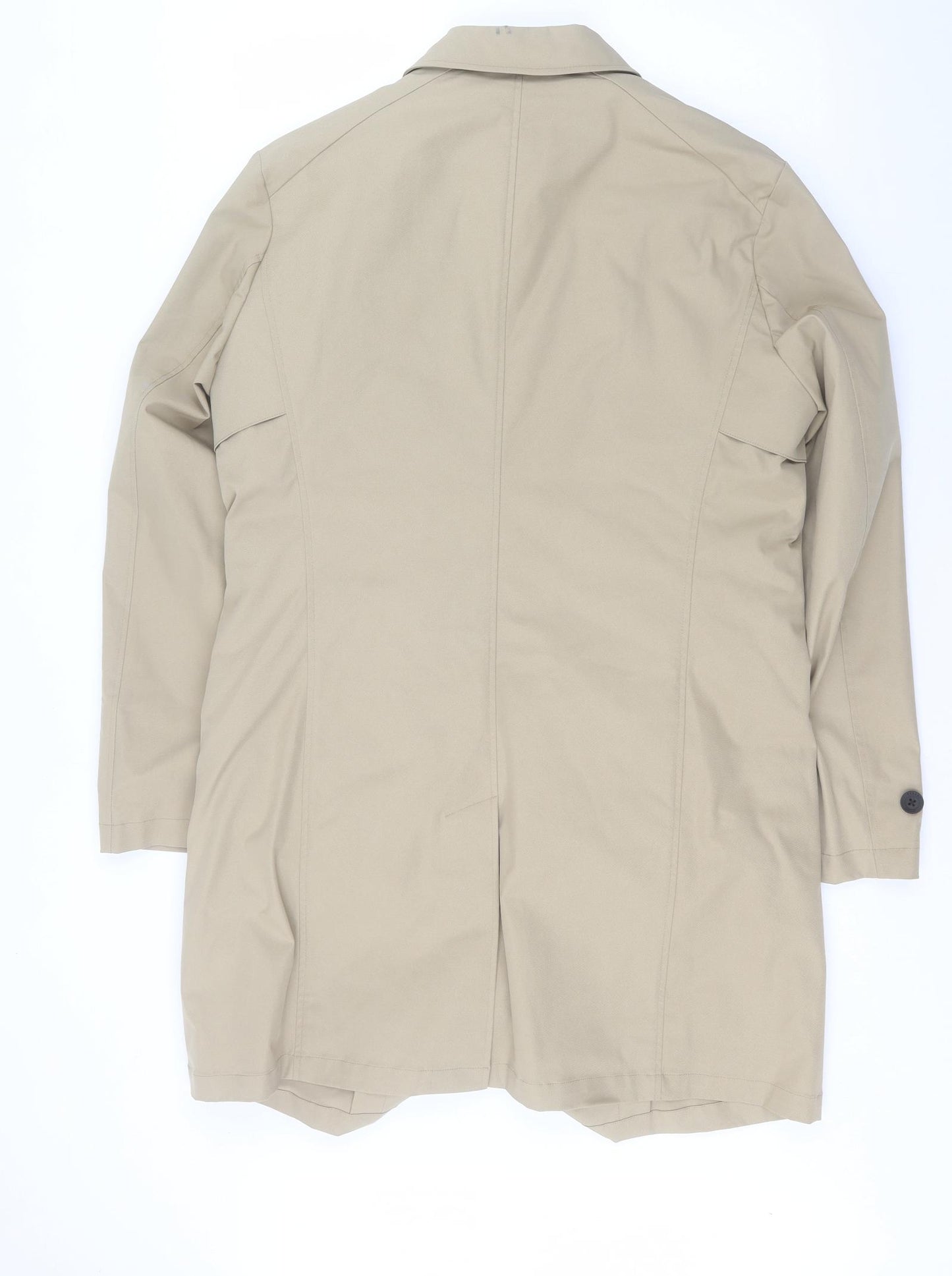 Guards London Mens Beige Overcoat Coat Size 40 Button