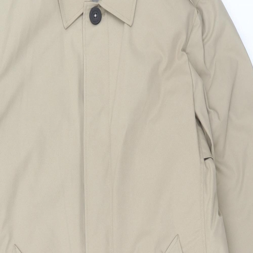 Guards London Mens Beige Overcoat Coat Size 40 Button