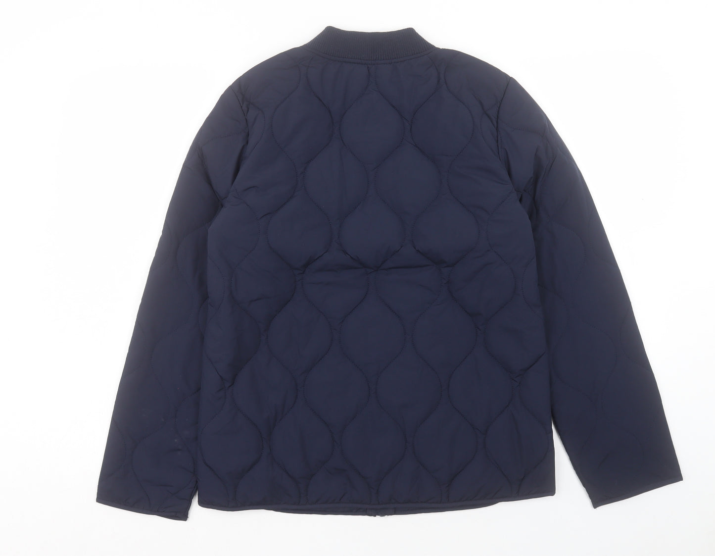 Marks and Spencer Womens Blue Quilted Jacket Size 8 Zip