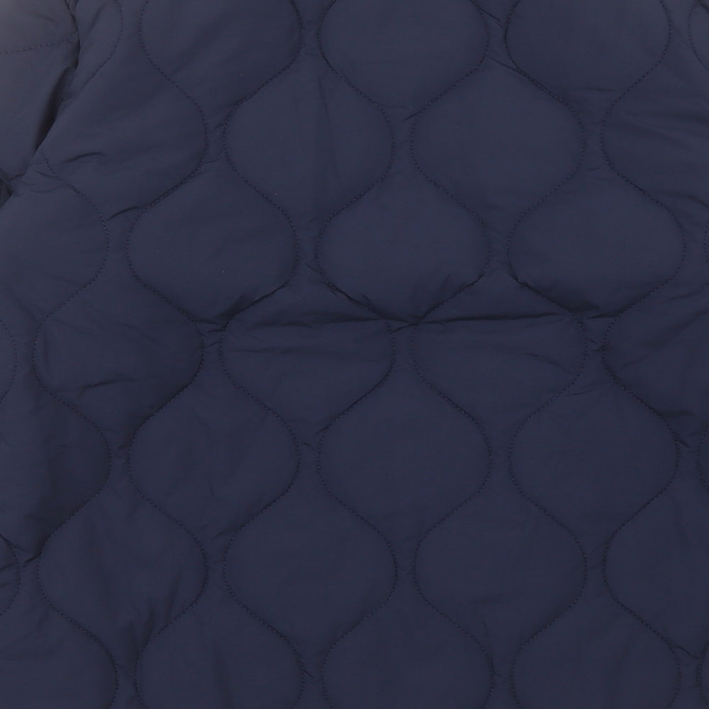 Marks and Spencer Womens Blue Quilted Jacket Size 8 Zip
