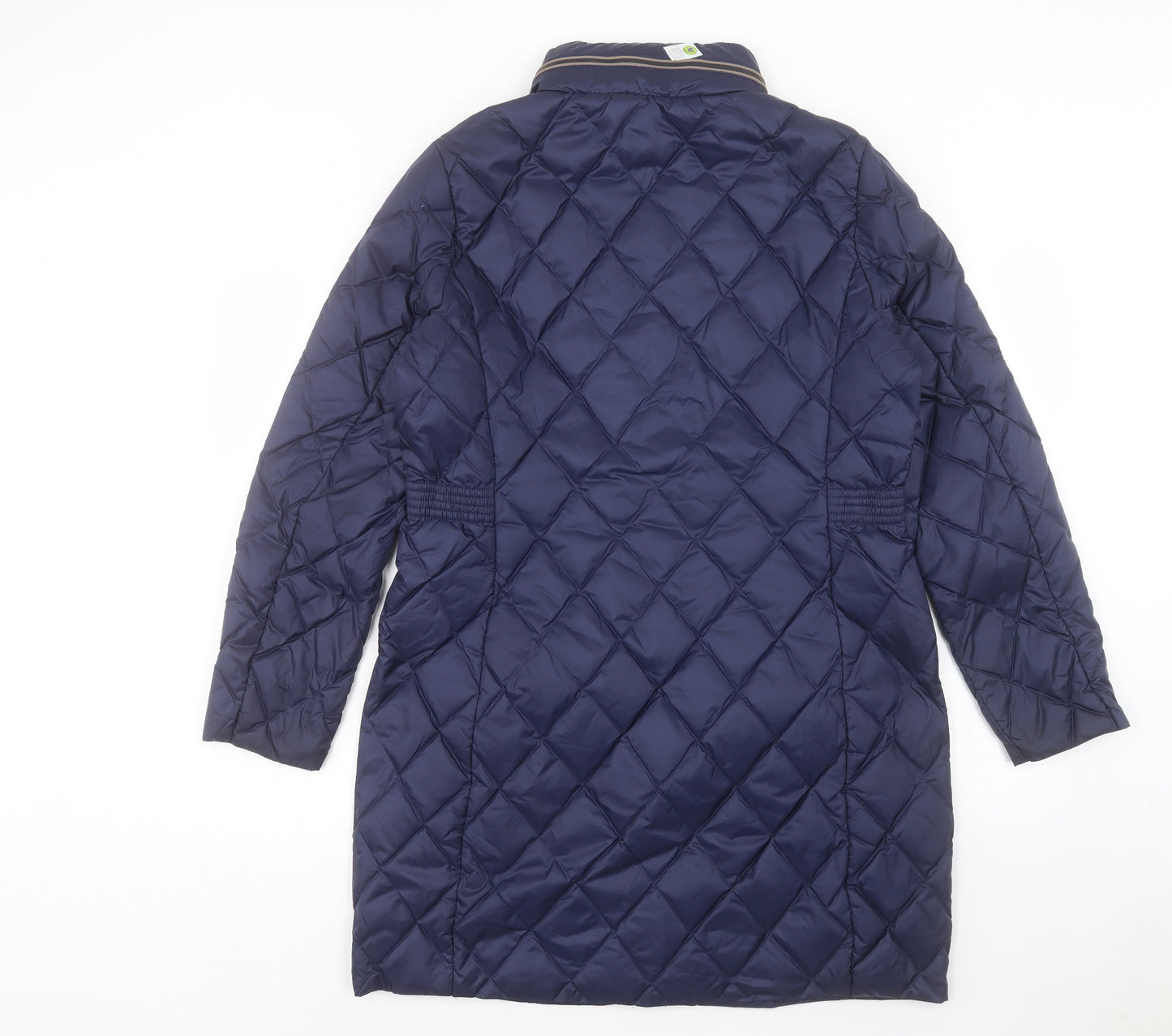 Per Una Womens Blue Quilted Coat Size 14 Zip