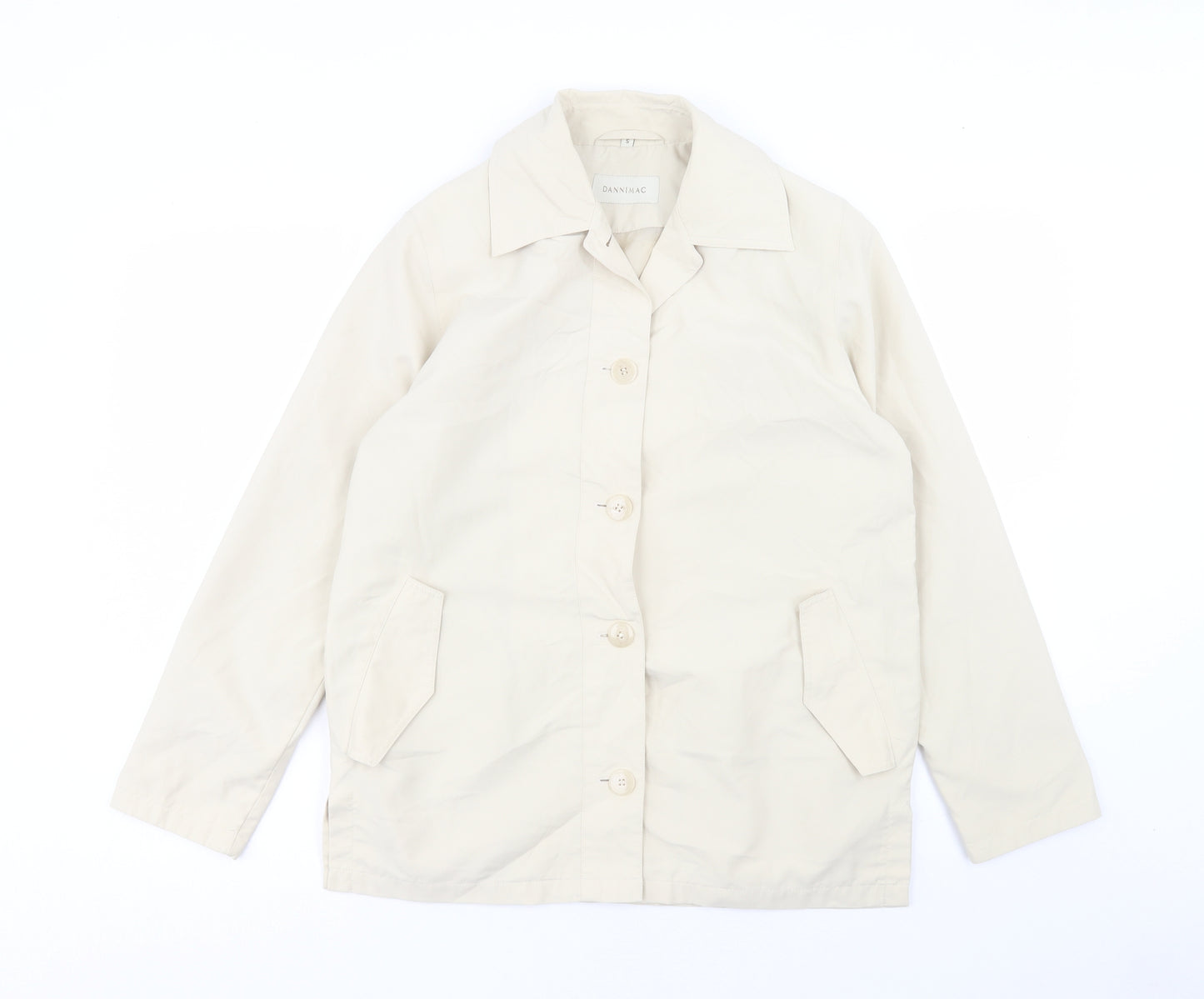Danni Mac Womens Beige Jacket Size S Button