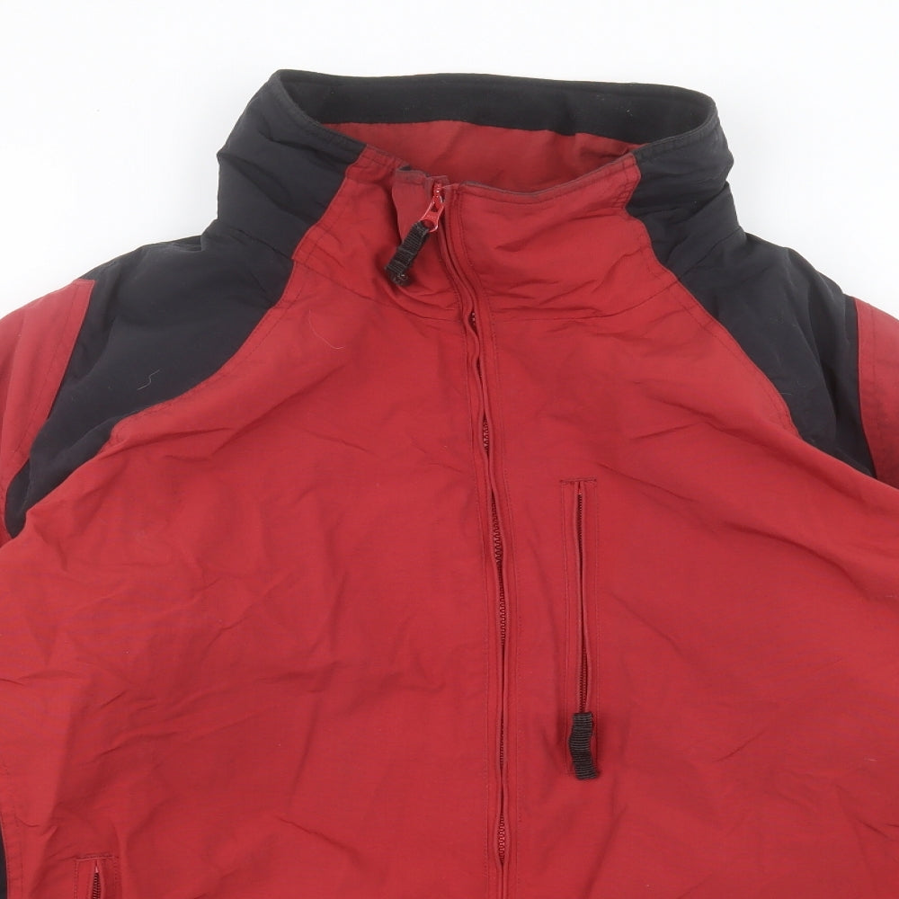 Columbia Mens Red Windbreaker Jacket Size L Zip