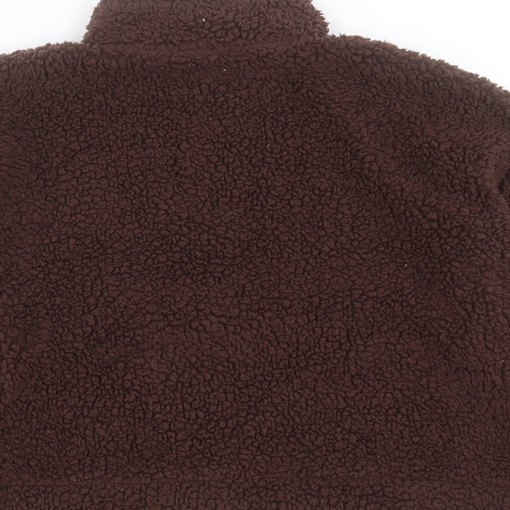 Missguided Womens Brown Polyester Pullover Sweatshirt Size 14 Zip