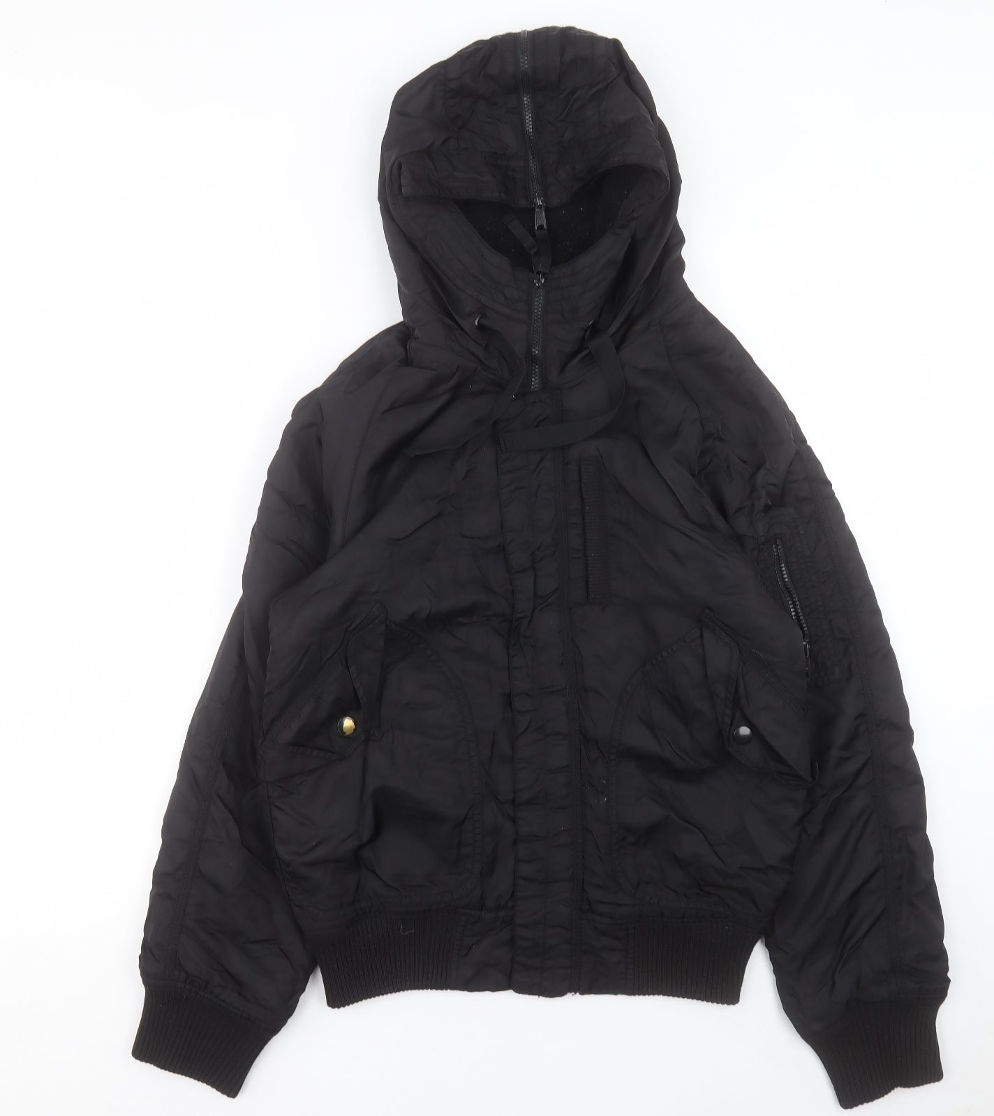 H&M Womens Black Jacket Size S Zip