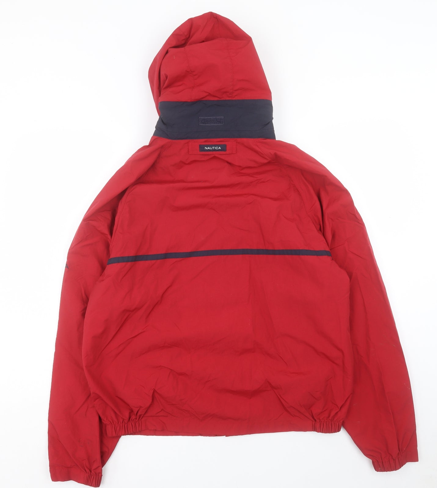 Nautica Mens Red Rain Coat Coat Size M Zip