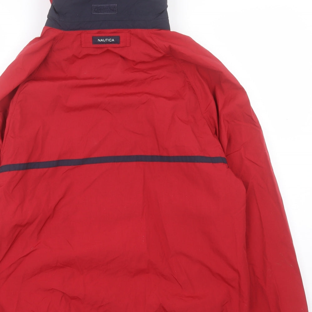 Nautica Mens Red Rain Coat Coat Size M Zip