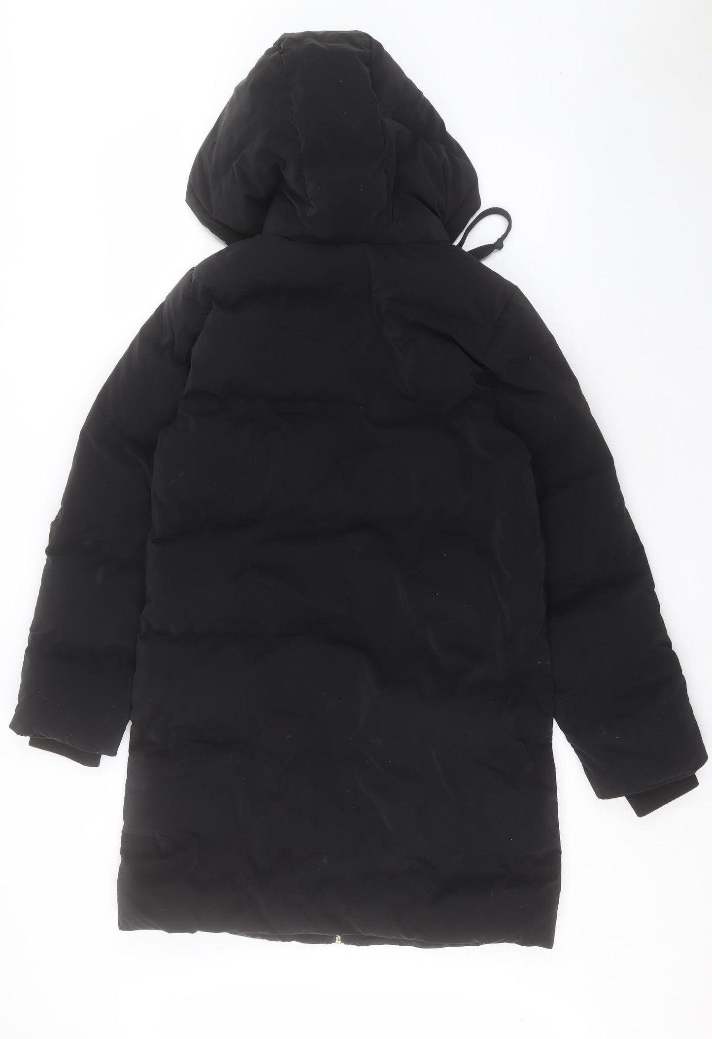 Zara Womens Black Puffer Jacket Coat Size XS Zip