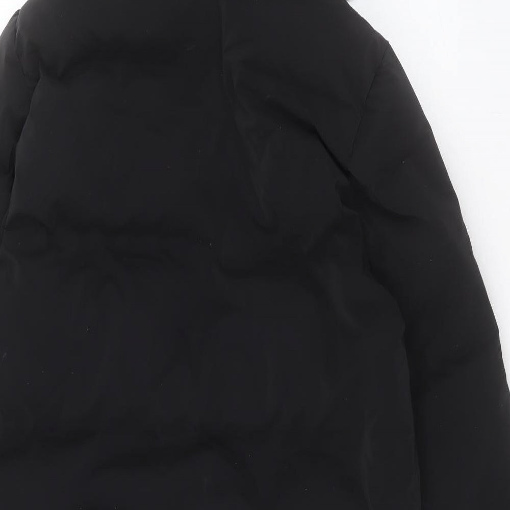 Zara Womens Black Puffer Jacket Coat Size XS Zip