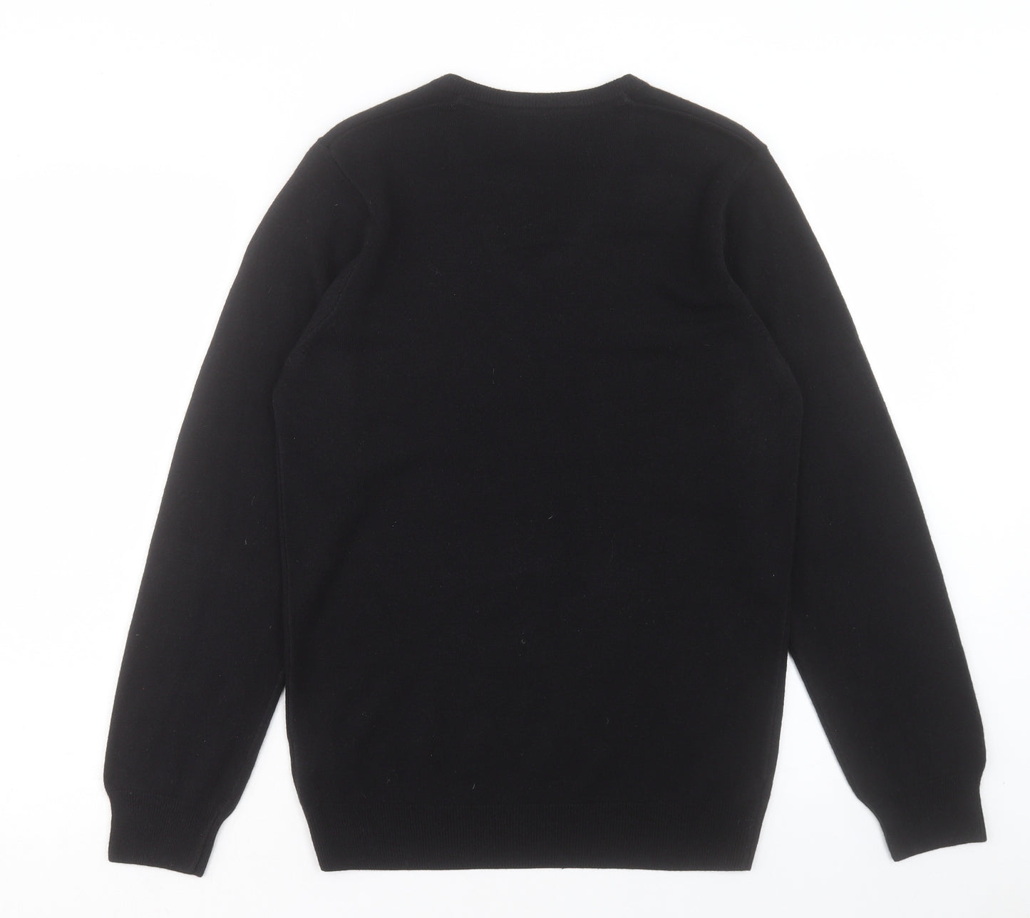 Marks and Spencer Mens Black V-Neck Acrylic Pullover Jumper Size S