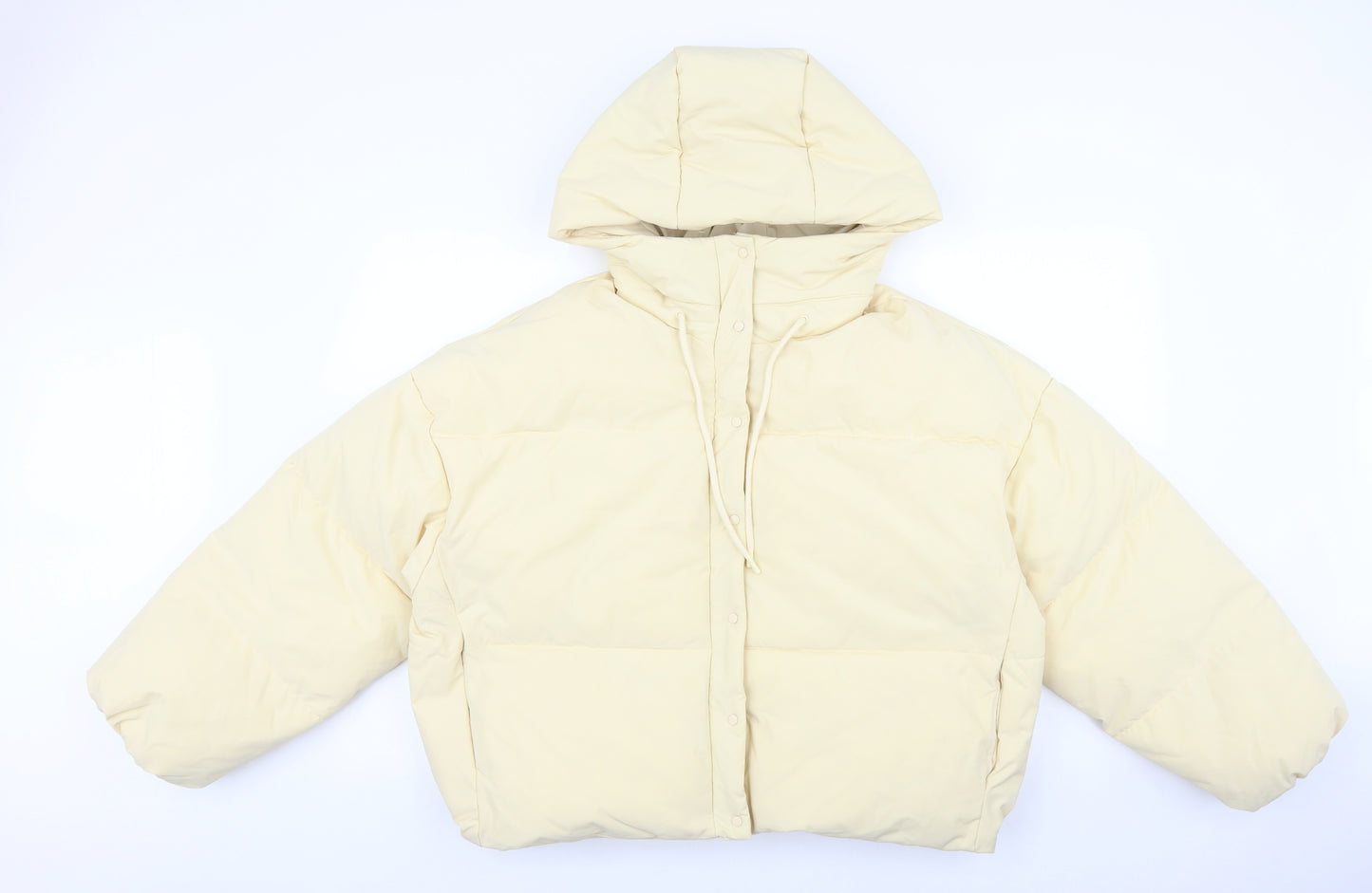 Zara Womens Yellow Puffer Jacket Coat Size M Zip