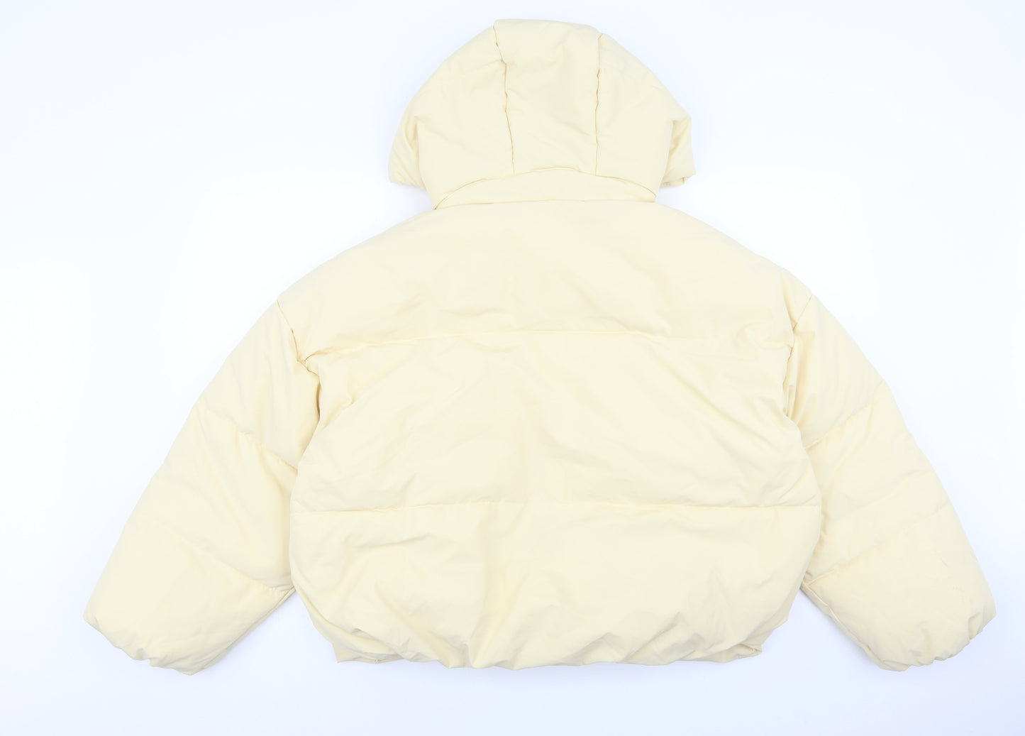 Zara Womens Yellow Puffer Jacket Coat Size M Zip