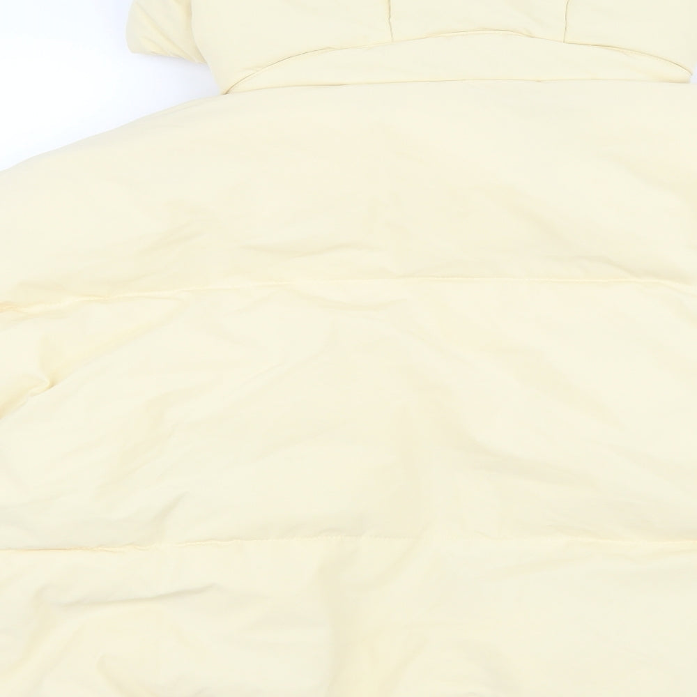 Zara Womens Yellow Puffer Jacket Coat Size M Zip
