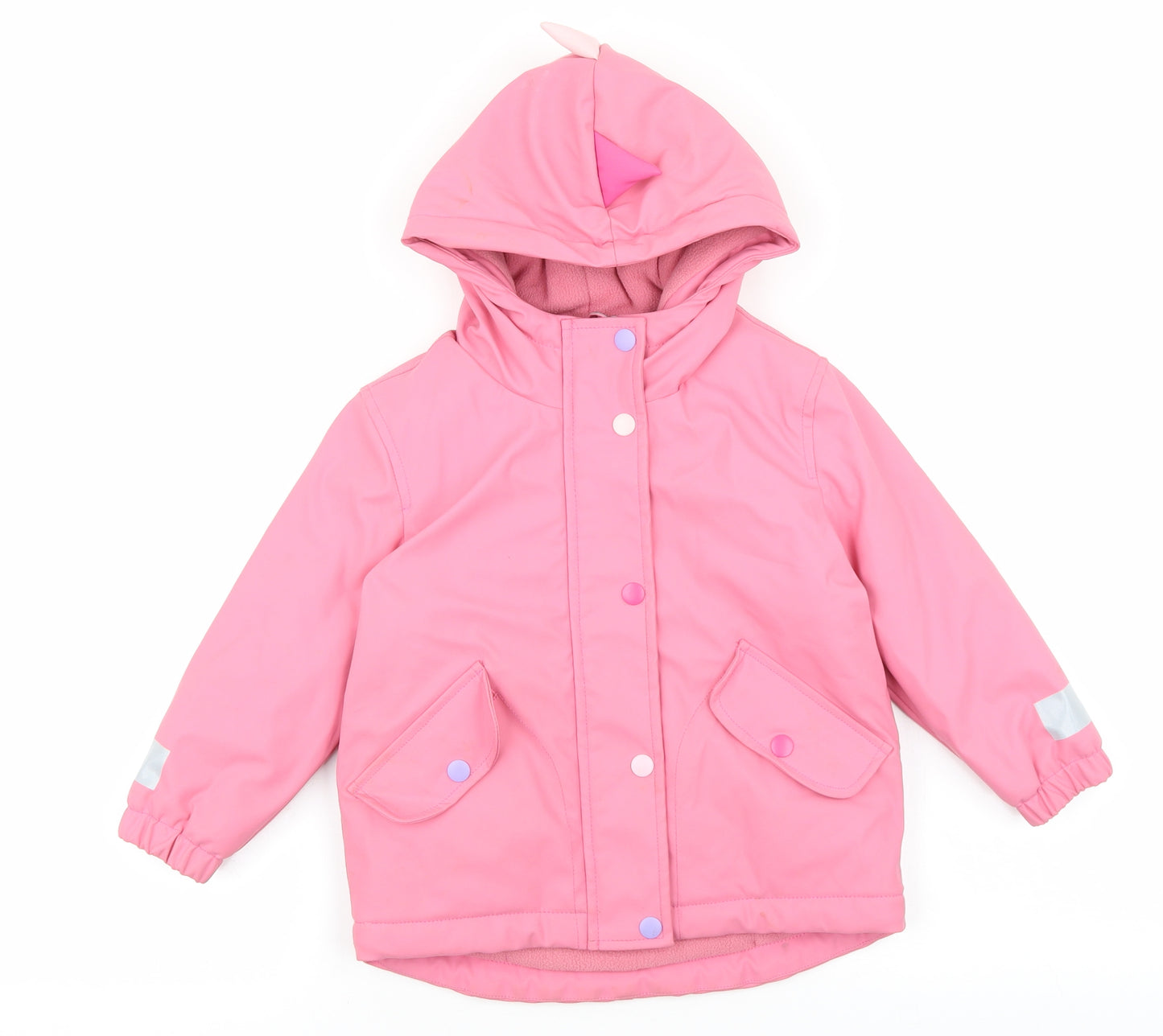 Nutmeg Girls Pink Rain Coat Coat Size 2-3 Years Zip - Dinosaur