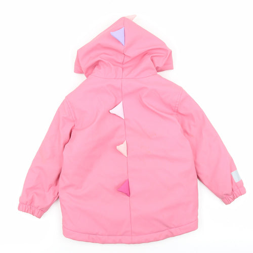 Nutmeg Girls Pink Rain Coat Coat Size 2-3 Years Zip - Dinosaur