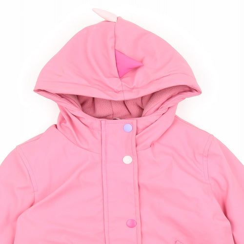 Nutmeg Girls Pink Rain Coat Coat Size 2-3 Years Zip - Dinosaur