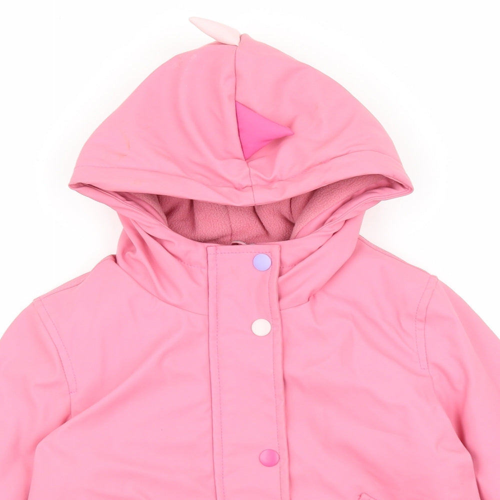 Nutmeg Girls Pink Rain Coat Coat Size 2-3 Years Zip - Dinosaur