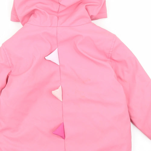 Nutmeg Girls Pink Rain Coat Coat Size 2-3 Years Zip - Dinosaur