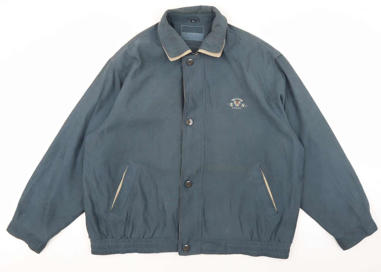 Saxon Mens Blue Bomber Jacket Jacket Size 3XL Zip