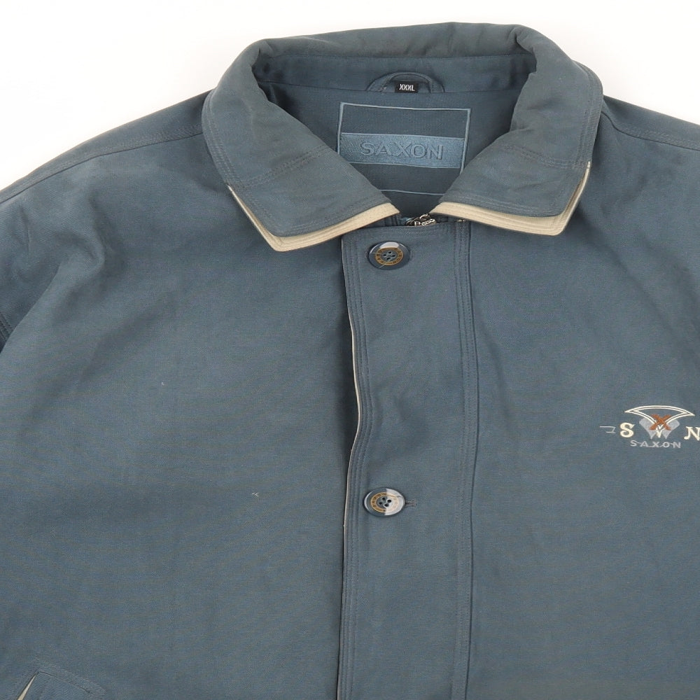 Saxon Mens Blue Bomber Jacket Jacket Size 3XL Zip