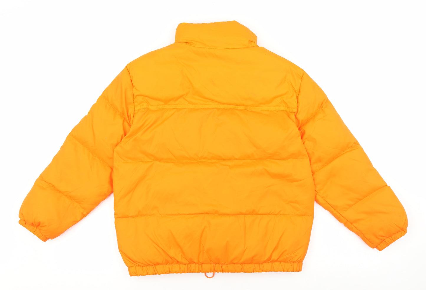 Zara Kids Boys Orange Puffer Jacket Coat Size S Zip