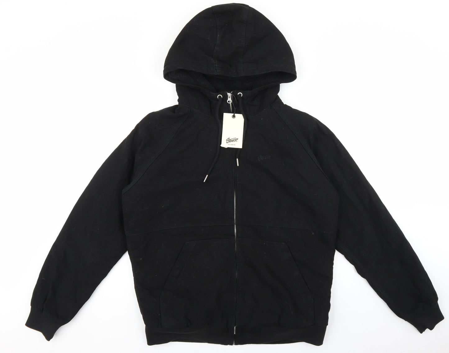 Pull&Bear Mens Black Jacket Size L Zip