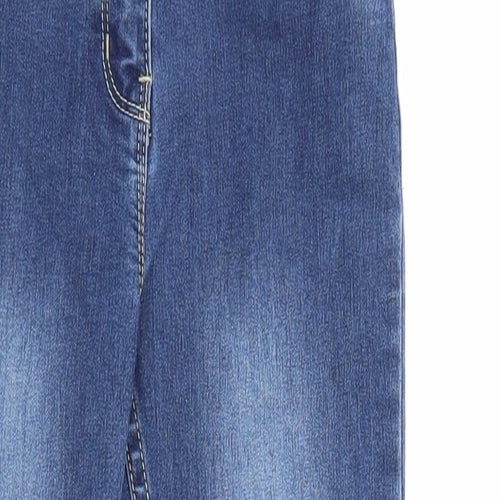 Nutmeg Girls Blue Cotton Skinny Jeans Size 7-8 Years L21 in Slim Zip
