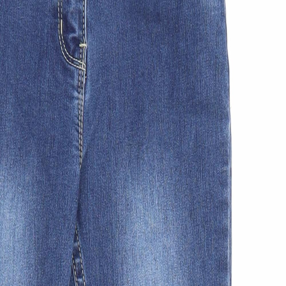 Nutmeg Girls Blue Cotton Skinny Jeans Size 7-8 Years L21 in Slim Zip