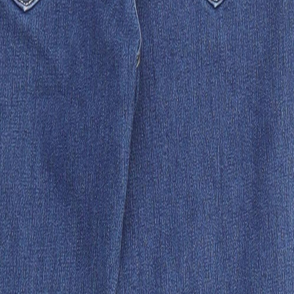 Nutmeg Girls Blue Cotton Skinny Jeans Size 7-8 Years L21 in Slim Zip