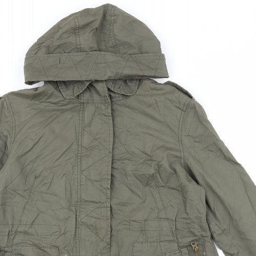 New Look Womens Green Jacket Coat Size 12 Zip