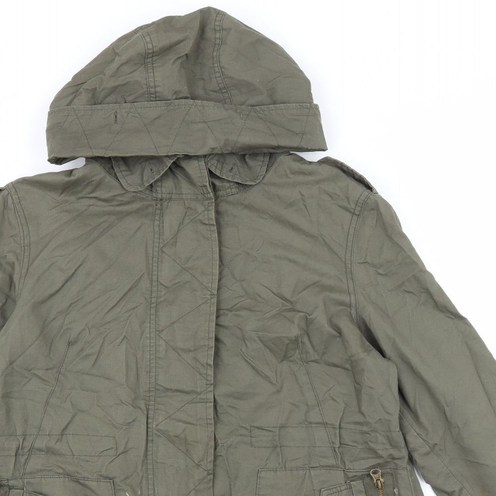New Look Womens Green Jacket Coat Size 12 Zip