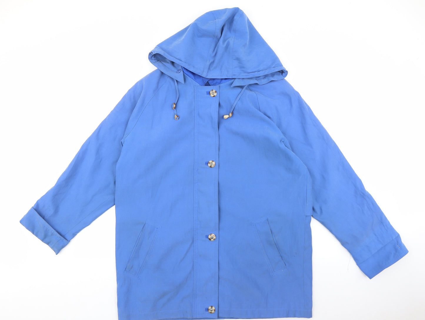 Astraka Womens Blue Rain Coat Coat Size L Zip