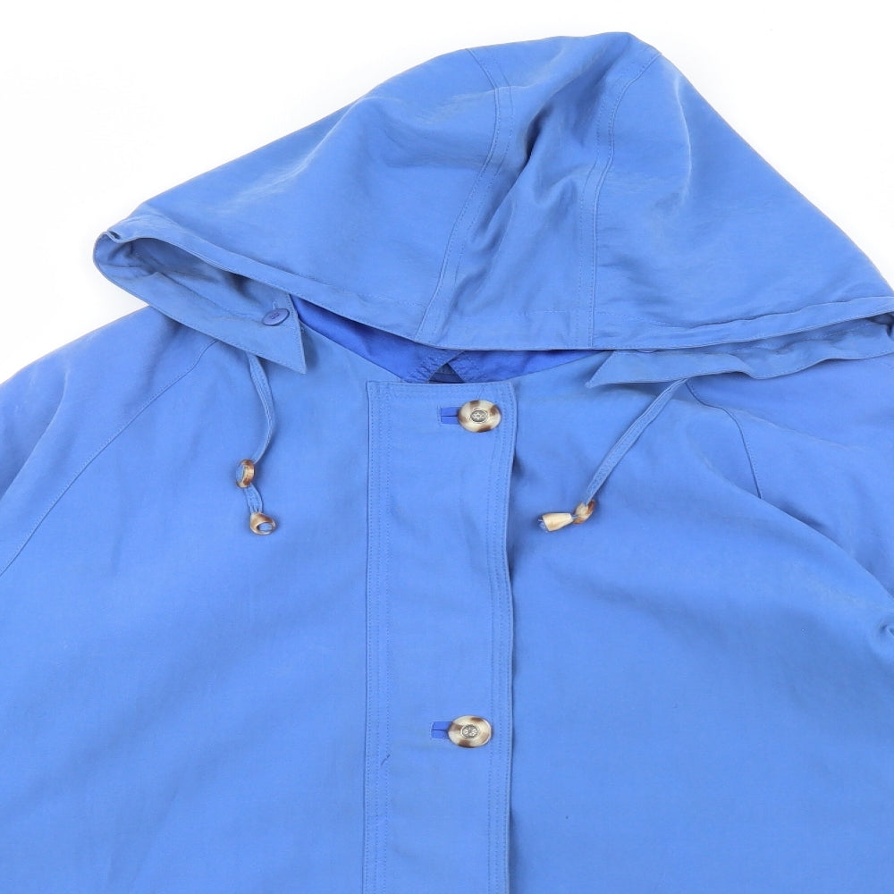 Astraka Womens Blue Rain Coat Coat Size L Zip