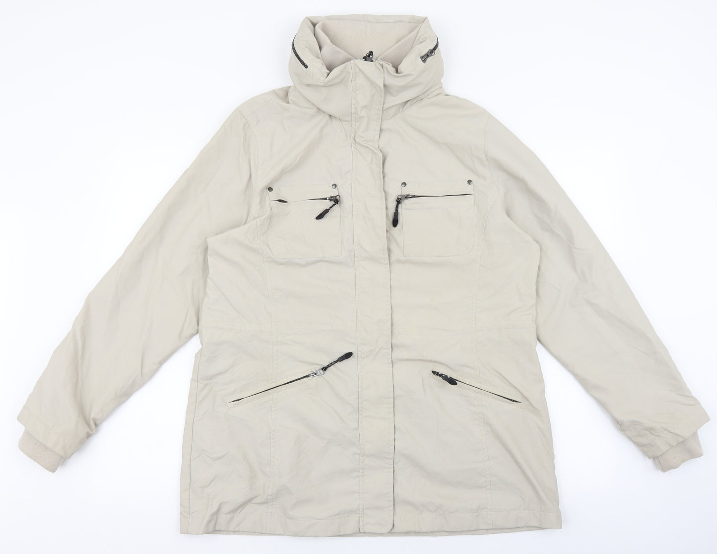 Snowdonia Womens Beige Rain Coat Coat Size 16 Zip