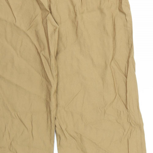 H&M Womens Brown Viscose Trousers Size M L30 in Regular Tie