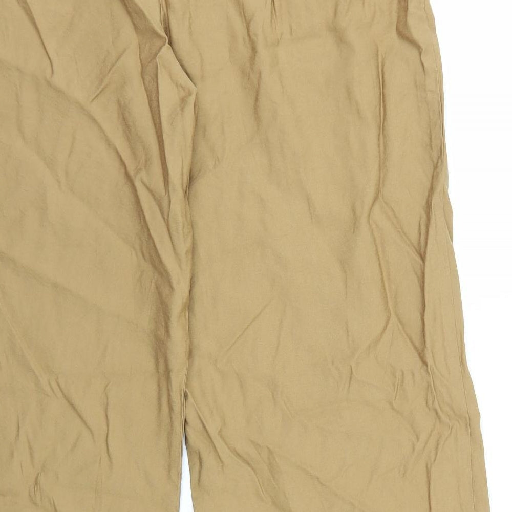 H&M Womens Brown Viscose Trousers Size M L30 in Regular Tie