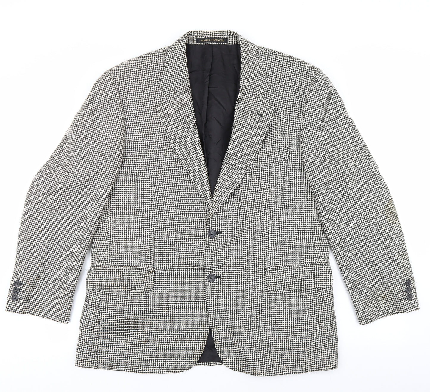 Marks and Spencer Mens Multicoloured Houndstooth Wool Jacket Suit Jacket Size 42