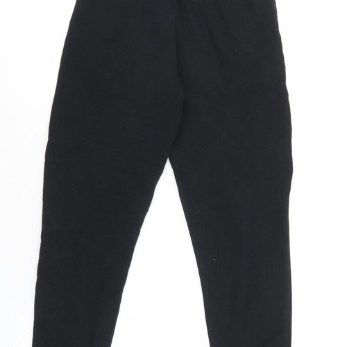 Nutmeg Boys Black Cotton Jogger Trousers Size 8-9 Years L23 in Regular Drawstring