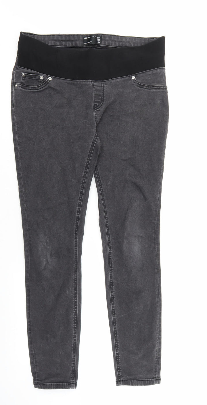 ASOS Womens Grey Cotton Skinny Jeans Size 10 L29 in Regular