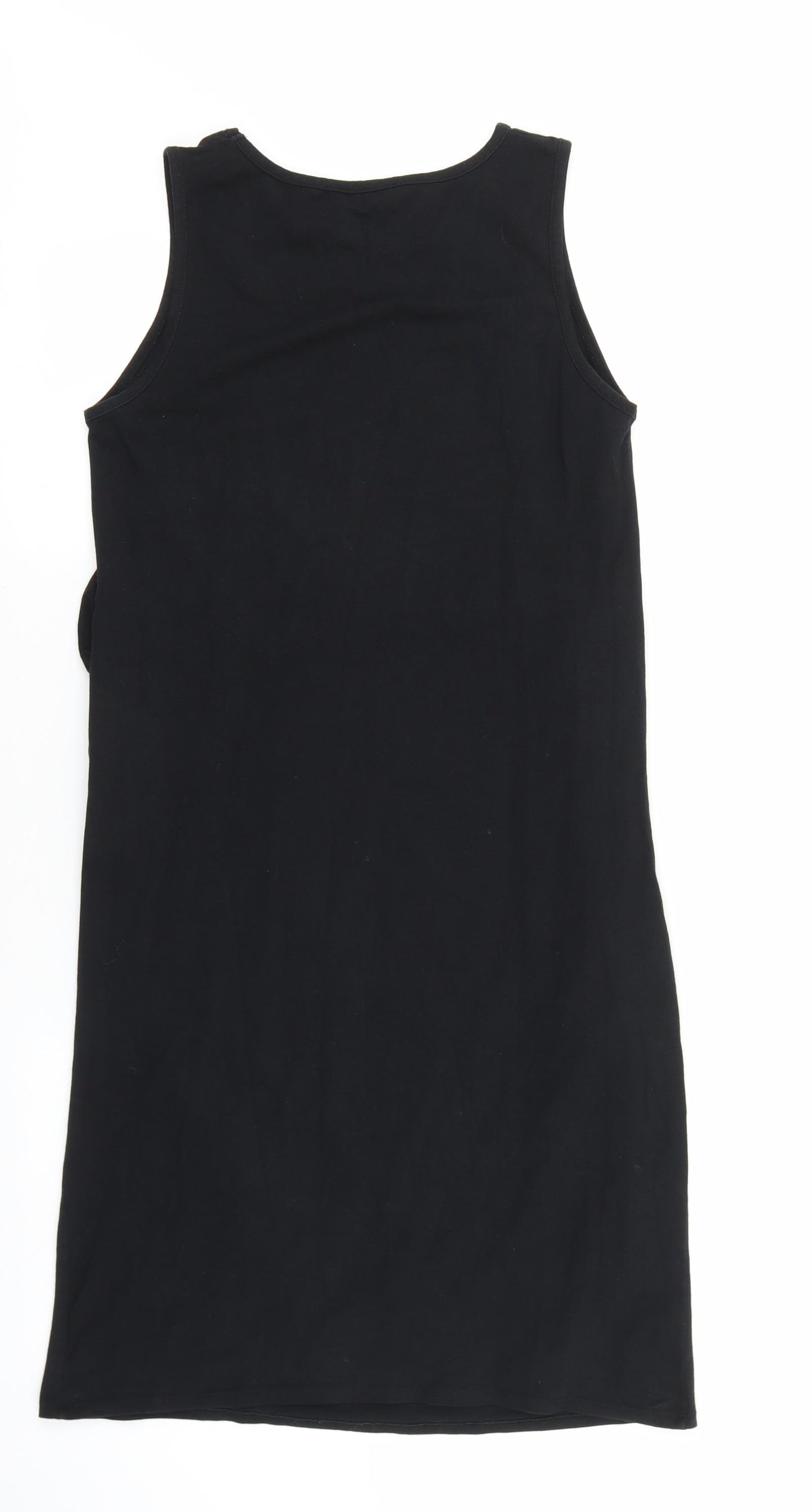 George Womens Black Cotton Tank Dress Size 12 Round Neck Pullover