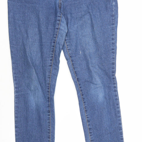 Dorothy Perkins Womens Blue Cotton Skinny Jeans Size 12 L30 in Regular Zip